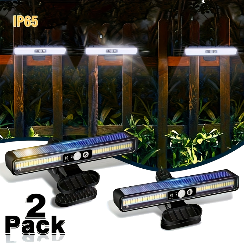 Outdoor Power Lights - クリップ式ソーラーモーションライト屋外防水、36個のLEDを搭載した屋外用ソーラーフェンスライト、ポータブルソーラー式セキュリティライト