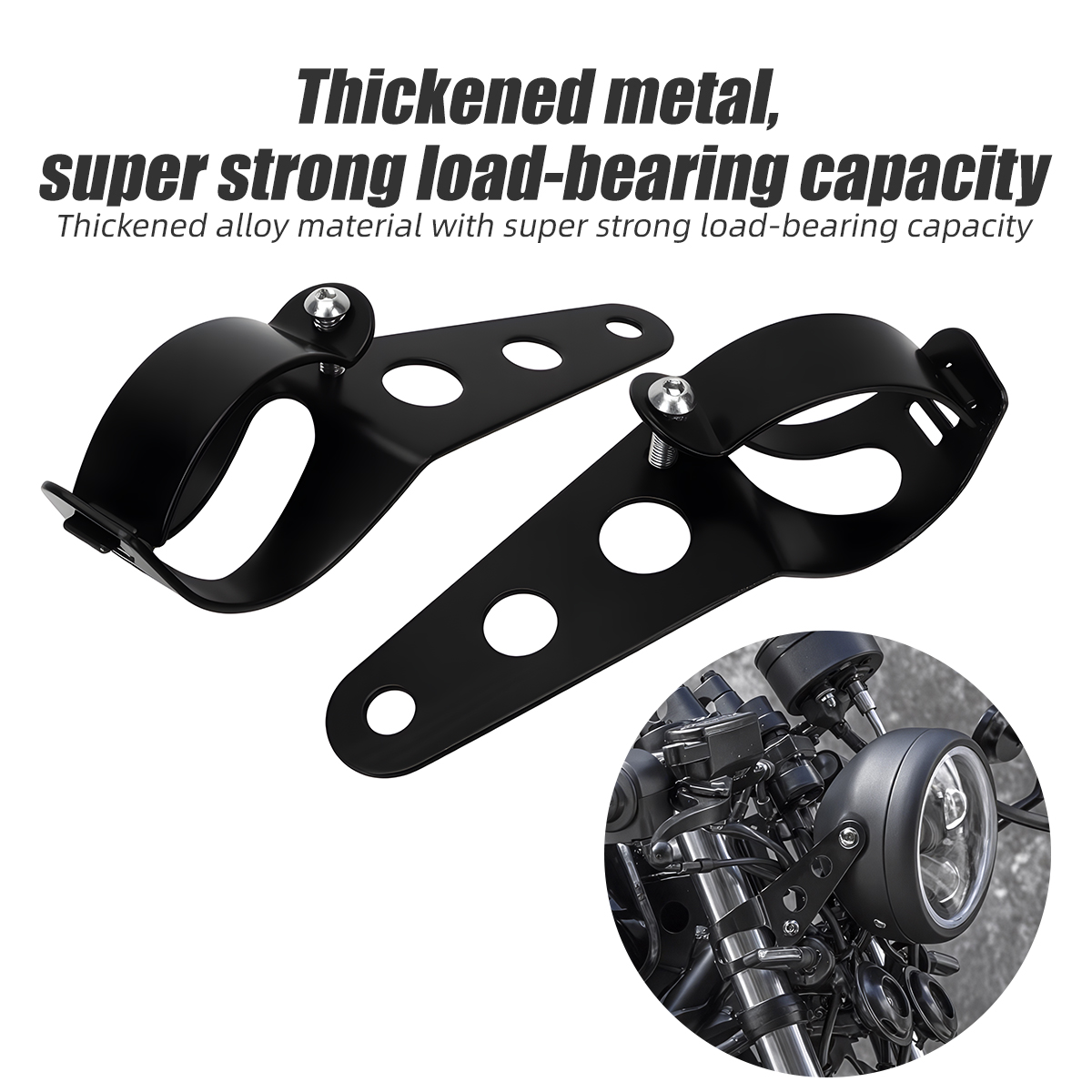 Outdoor Power Usa - ユニバーサルオートバイヘッドライトマウントブラケット 28-36 ミリメートル 35-43 ミリメートル調整可能なフォーク耳チョッパーヘッドランプホルダークランプモーターフォークマウント