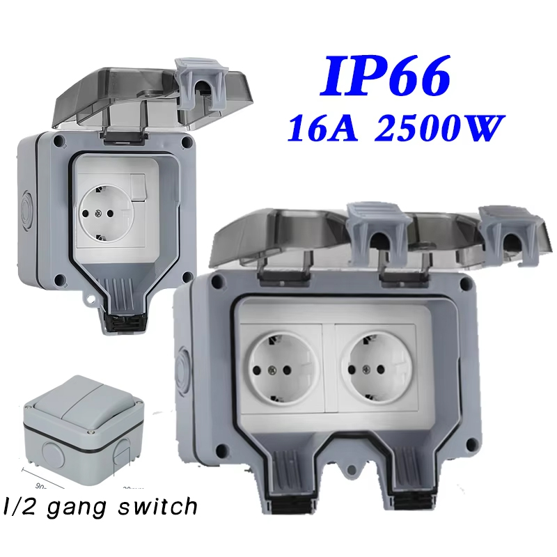 Outdoor Power Usa - EU KR 屋外壁防水ソケット 16A コンセント韓国電力 110-250V