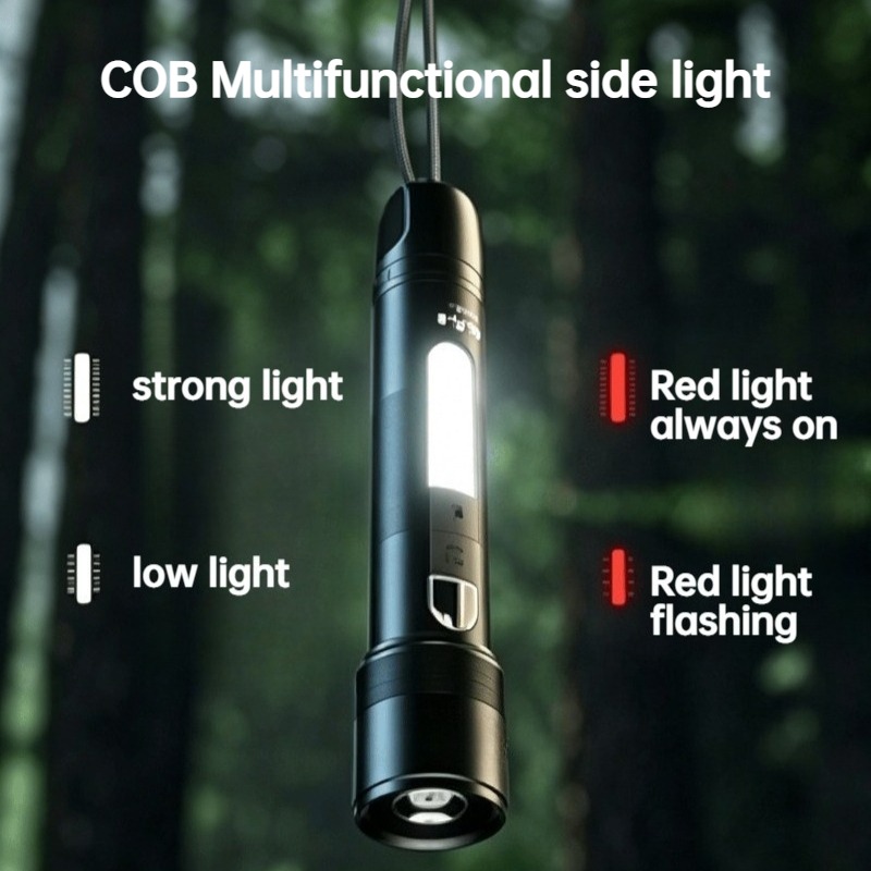 多機能 LED 懐中電灯ズーム可能な COB サイドライト充 - Outdoor Power Lights のレビューと価格