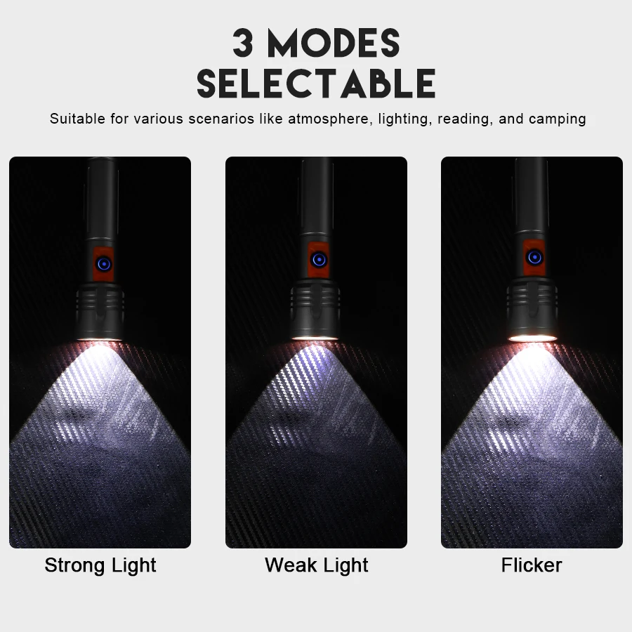 ハイパワー LED 懐中電灯 USB 充電式トーチ、伸縮ズー - Outdoor Power Lights のレビューと価格