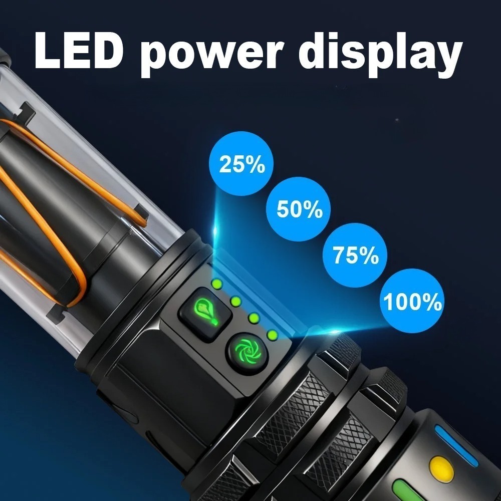強力な超高輝度LED懐中電灯、Type-C急速充電式ハンドヘ - Outdoor Power Lights のレビューと価格
