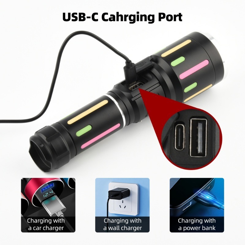 ハイパワー白色光蛍光懐中電灯充電式ズーム可能長距離懐中電灯屋 - Outdoor Power Lights のレビューと価格