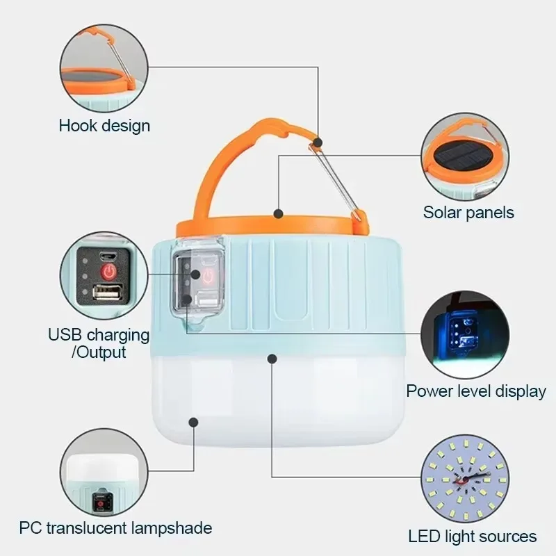 ソーラーキャンプランタン 充電式LEDポータブルワークライト - Outdoor Power Lights のレビューと価格