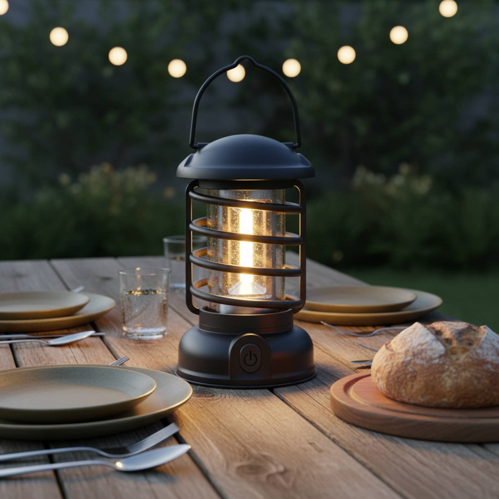 レトロキャンプランタン双方向電源ヴィンテージデザイン発光コン - Outdoor Power Lights のレビューと価格