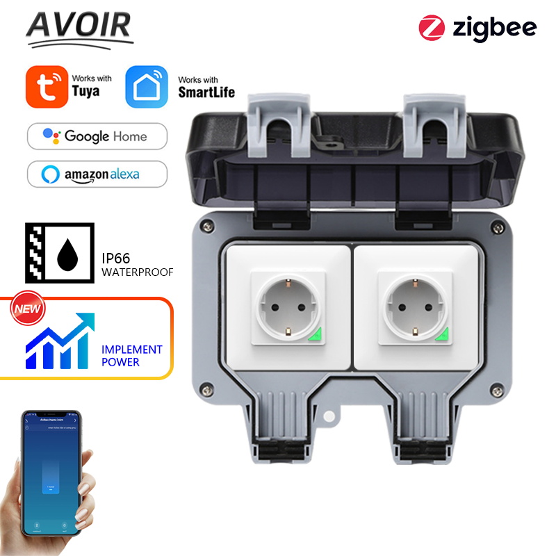 Avoir Tuya Zigbee 電気ソケット IP66  - Outdoor Power Usa のレビューと価格