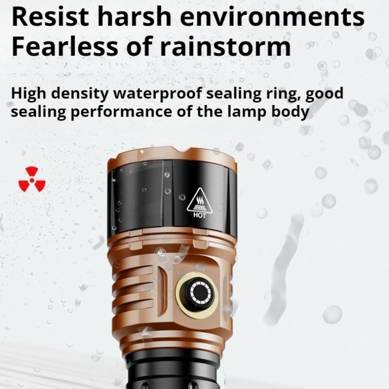 強力な光ハイパワー LED 懐中電灯タイプ C 充電防水アル - Outdoor Power Lights のレビューと価格