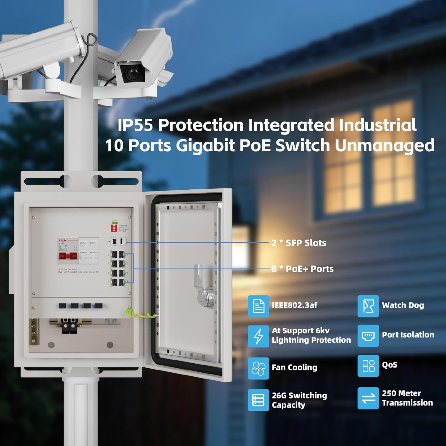 KeepLiNK屋外スマートネットワークボックス8ポートギガ - Outdoor Power And Equipment のレビューと価格