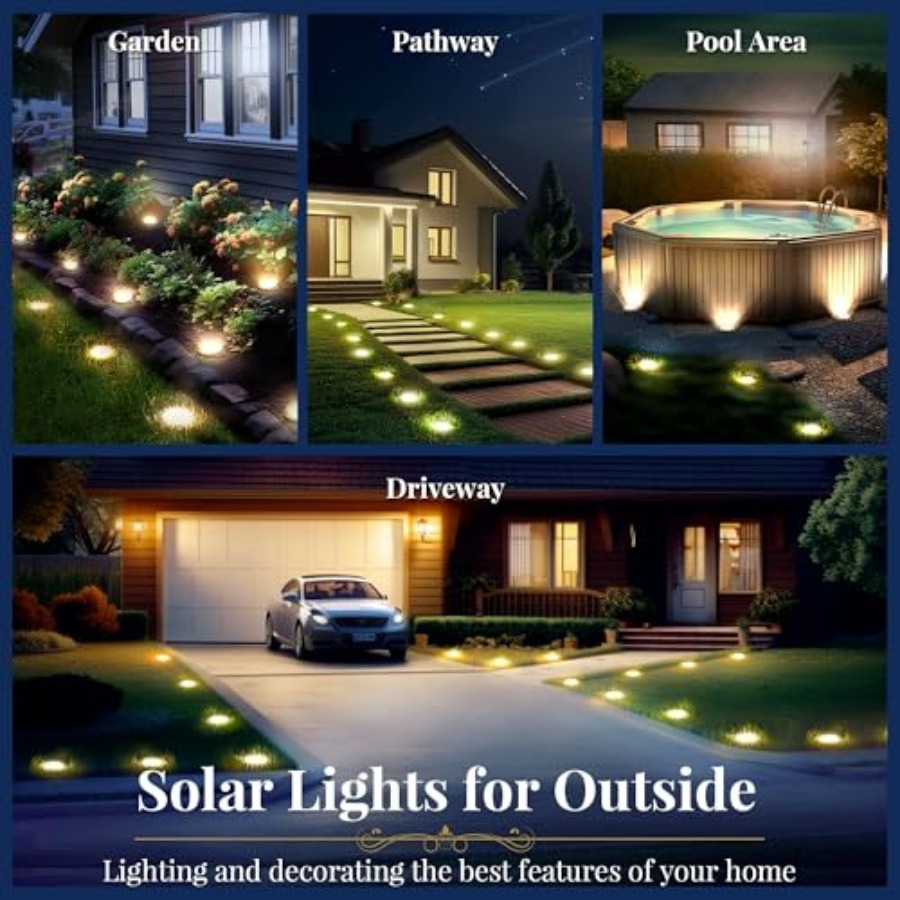 ソーラーグラウンドライト ソーラーライト 屋外防水 8 LE - Outdoor Power Lights のレビューと価格